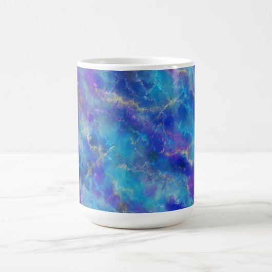 Elegant Blue, Purple and Gold Marble Pattern  Koffiemok (Center)