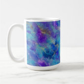 Elegant Blue, Purple and Gold Marble Pattern Koffiemok (Links)