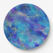 Elegant Blue, Purple, and Gold Marble Pattern Papieren Bordje (Voorkant)