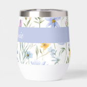 Elegant Blue Purple Watercolor Wildflower  (Achterkant)