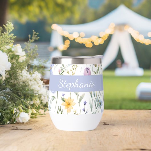 Elegant Blue Purple Watercolor Wildflower  (Huwelijk)