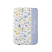 Elegant Blue Purple Watercolor Wildflower  Badmat (Voorkant Verticaal)