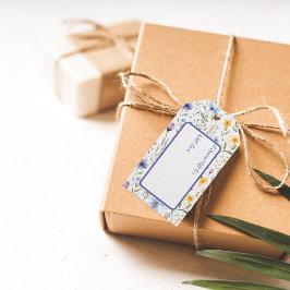 Elegant Blue Purple Watercolor Wildflower  Cadeaulabel