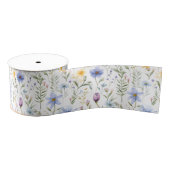 Elegant Blue Purple Watercolor Wildflower  Grosgrain Lint (Spoel)