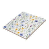 Elegant Blue Purple Watercolor Wildflower Tegeltje (Zijkant)