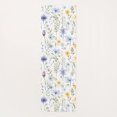 Elegant Blue Purple Wildflower Watercolor Name Yogamat (Achterkant)