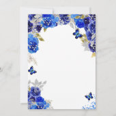 Elegant Blue Quinceañera Invitation Kaart (Achterkant)