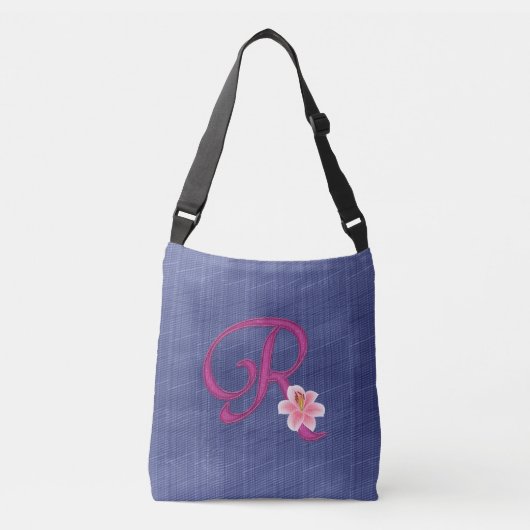 Elegant Blue R Crossbody Tas (Voorkant)