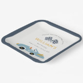 Elegant Blue Race Kinderen elke dag van de leeftij Papieren Bordje (Gebogen)