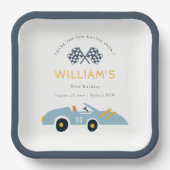 Elegant Blue Race Kinderen elke dag van de leeftij Papieren Bordje (Voorkant)