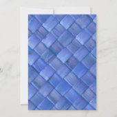 Elegant Blue Rattan Seashell Wedding Uitnodiging (Achterkant)