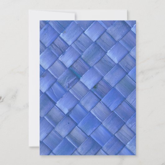 Elegant Blue Rattan Seashell Wedding Uitnodiging (Achterkant)