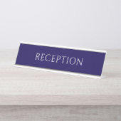 Elegant Blue Reception Desk Name Plate Bureau Naambordje (Voorkant)
