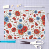 Elegant Blue-, Red- en Gold Herdenking Poppies Tissuepapier (Craft)