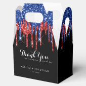 Elegant Blue Red Glitter bestuurt het patriottisch Bedankdoosjes (Geopend)