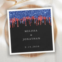 Elegant Blue Red Glitter bestuurt het patriottisch