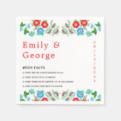 Elegant Blue Red Roses Botanical Floral Wedding Servet (Voorkant)