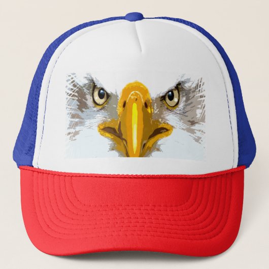 Elegant Blue Red White Eagle Head Pop Art Modern Trucker Pet (Voorkant)