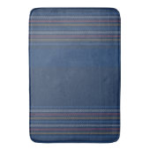 Elegant Blue Regatta Striped Border Badmat (Voorkant Verticaal)