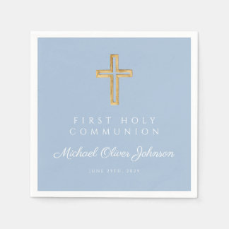 Elegant Blue Religious First Holy Communion Servet