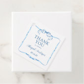 Elegant Blue Ribbon Baby shower Hartelijk dank Bedankjes Labels (In situ)