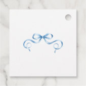 Elegant Blue Ribbon Baby shower Hartelijk dank Bedankjes Labels (Achterkant)