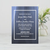 Elegant Blue Romantic Wedding Invitation Card Bedankkaart (Staand voorkant)