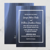 Elegant Blue Romantic Wedding Invitation Card Bedankkaart (Voorkant / Achterkant)