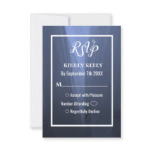 Elegant Blue Romantic Wedding RSVP-kaart