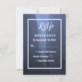 Elegant Blue Romantic Wedding RSVP-kaart Kaart