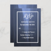 Elegant Blue Romantic Wedding RSVP-kaart Kaart (Voorkant / Achterkant)