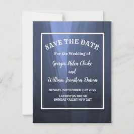 Elegant Blue Romantic Wedding Save the Date Kaart