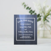 Elegant Blue Romantic Wedding Save the Date Kaart (Staand voorkant)