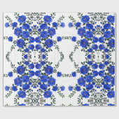 Elegant Blue Roos Cadeaupapier (Vlak)