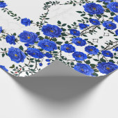 Elegant Blue Roos Cadeaupapier (Hoek)