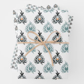 Elegant Blue Roos Floral Pattern Inpakpapier Vel (In situ)