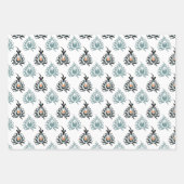 Elegant Blue Roos Floral Pattern Inpakpapier Vel (Voorkant)