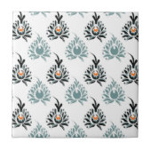 Elegant Blue Roos Floral Pattern Tegeltje (Voorkant)