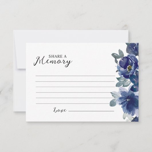 Elegant Blue Roos Funeral Share a Memory Kaart (Voorkant)