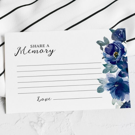 Elegant Blue Roos Funeral Share a Memory Kaart