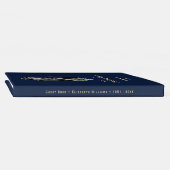 Elegant Blue Roos Gold Floral Funeral Photo Gastenboek (Rug)