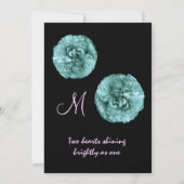 Elegant BLUE Roos - Uitnodiging voor witte en zwar (Achterkant)