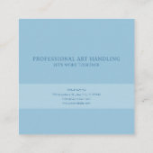 Elegant Blue Rose Floral Gold Frame Modern Powder Vierkante Visitekaartje (Achterkant)