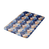 Elegant Blue + Rose Gold Luxury Geometric Pattern Badmat (Gekanteld)