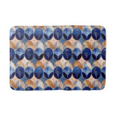 Elegant Blue + Rose Gold Luxury Geometric Pattern Badmat (Voorkant)