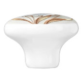 Elegant Blue Rose Gold Stylized Lilies Keramische Knop (Zijkant)