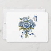 Elegant Blue Roses Silver Rehearsal Dinner Kaart (Achterkant)