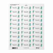 Elegant Blue roze beige Waterverf Flowers Etiket (Full Sheet)