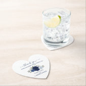 Elegant Blue Rozen Boho Chic Wedding Bedankt Kartonnen Onderzetters (Insitu)