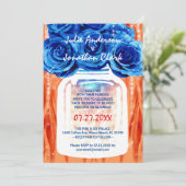 Elegant Blue Rozen Fire and Ice Waterverf Wedding Kaart (Staand voorkant)